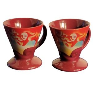 Frangelico Liqueur Expresso Coffe Mugs Harlequin Musician Linda Frichtel 1999